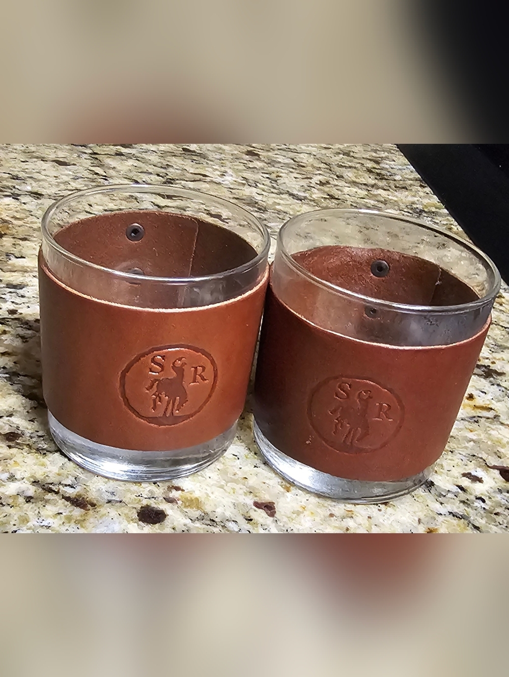 Leather-Wrapped Whiskey Glasses